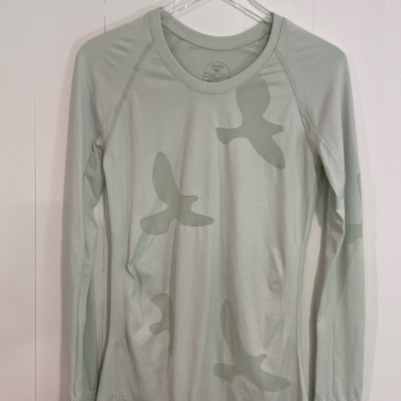 Oiselle Flyte Seamless Long Sleeve Top Thumbholes Medium Mint Running Wicking - Picture 2 of 8